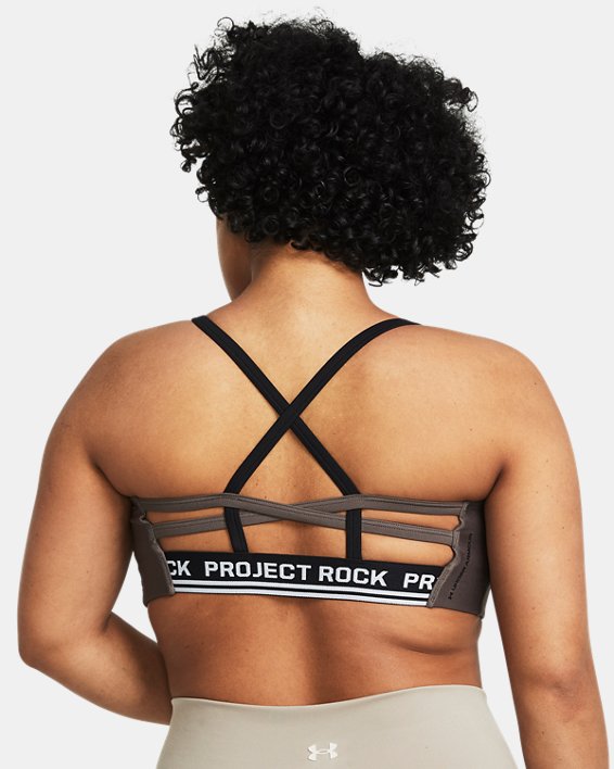 Women's Project Rock All Train Crossback Bra in Brown image number 6